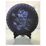 Signed Picasso decorated plate, flower basket , 9