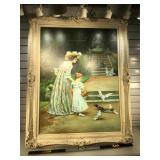 L. Mason, lg painting on canvas, Edwardian Scene