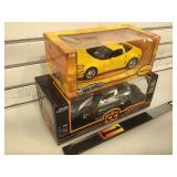 2 Die cast 1:18 scale Corvettes, Hot Wheels and