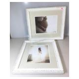 Two 23.5 x 20.5 White Frames with Artist Signed