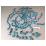 Lot of rocks strung for jewelry. Dyed Magnesite.