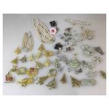 Mostly vintage costume jewelry. Includes