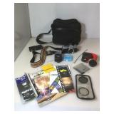 Minolta D5 35mm camera with Bag and accessories.