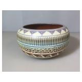 Native American Artist Signed Navajo Bowl. 5in H