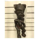 Vintage African wood carving , 16.5 inches Ht. ,