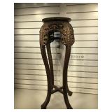 Vintage Oriental marble top stand, blossom