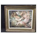 Lg Beautifully framed prints of Cherubs, 36 x