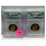 Cased and Graded 2001-S Sacajawea Dollars