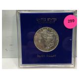 1887 Morgan Silver Dollar in case