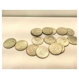 Lot of 16 Silver 40% Kennedy Half Dollars