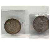 2X - 1883 and 1921-s Morgan Silver Dollars - 2