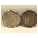 2X - 1880-O & 1921-s Morgan Silver Dollars - 2