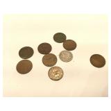 Lot of Pennies and more - incl. 1910 Cracked Die