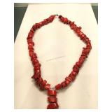 Native American Made Chunky Red Coral Necklace