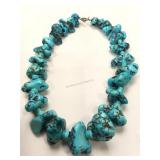 Turquoise Nugget necklace - 13 in
