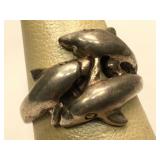 Sterling Silver Dolphin ring size 6