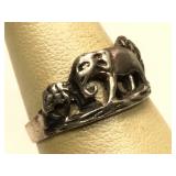 Sterling Silver Elephant ring size 7.5