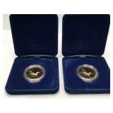 Pair of 1987 RCM Canada Proof Looney $1 Coins in