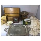 Vintage Wooden Airplane Stepstool, Wooden Toolbox