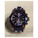 Invicta Mens watch, blue, nos, unworn, no box ,