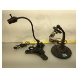 2 vintage/ antique Desk lamp bases , Gryphon base