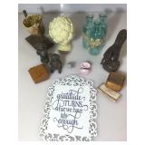 Saco De Toro Display, Three Cast Iron Animals,