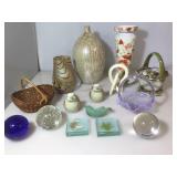 Opalescent Fenton Glass Basket With Ground Foot.