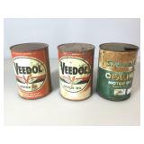 Three Metal Oil Cans