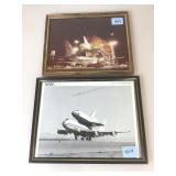 Two framed 8x10 photos of the Space Shuttle