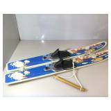 Set of vintage training wooden water skis. Snoopy