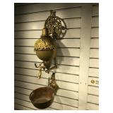 2 pc brass wall liquid dispenser, top 19 inch