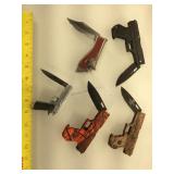 5 pocket knives in pistol form, all nos