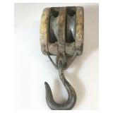 Vintage wooden pulley