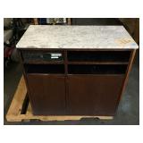 Lobby reception desk w/marble top and pc, approx