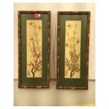 2 small oriental watercolor paintings in faux