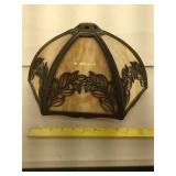 Antique caramel slag glass lamp shade, 14 inches
