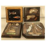 4 sets of knives in custom displays