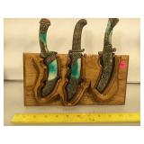 Set of 3 Eastern style daggers, 2 long and one