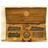 Iron Horse cased set , 3 pewter Locomotives and a