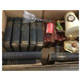 Box of vintage books and assorted smalls , no