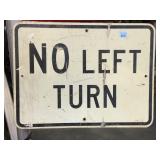 Metal sign No Left Turn