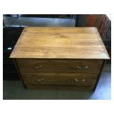 Wooden cabinet w/2 drawers, approx 34x21x21