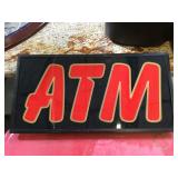 ATM Lighted sign, workings, approx 26x13 inches