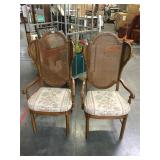 Pair of tall back armchair s