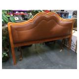 Wooden headboard w/brown pad for California King
