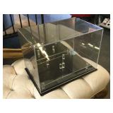 Plexiglass mirrored  ack display, approx 13x8x10