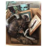 Indian mask with real fur, prints, electronics,