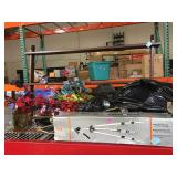 Assorted household items - brass fireplace set,