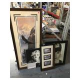 Lot of framed prints - Eagle is signed and