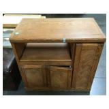 Wooden cabinet w/drawer, on wheels, approx